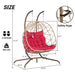 Double Egg Chair with Stand Hanging Indoor Outdoor Wicker Rattan Patio Basket Egg Swing Chair Hammock Egg Chairs with UV Resistant Cushions 600 lbs for Bedroom Balcony Patio - DTYStore