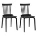 Dining Chairs Set of 2, Farmhouse Wooden Spindle Back Kitchen Chairs, Windsor Dining Chairs for Kitchen and Dining Room, Black.Solid Wood Slat Back Windsor Chair (Set of 2) - DTYStore
