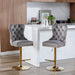 Furniture,Thick Golden Swivel Velvet Barstools Adjusatble Seat Height from 25-33 Inch, Modern Upholstered Bar Stools with Backs Comfortable Tufted for Home Pub and Kitchen Island (Gray,Set of 2) - DTYStore