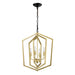 4-Light Farmhouse Kitchen Chandeliers, Vintage Cage Light Fixture Adjustable Height Chandeliers for Dining Room Hallway Foyer Entryway(E12 Bulbs Not Included)--GOLD+MATTE BLACK - DTYStore