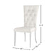 Set of 2 Velvet Upholstered Dining Chairs, White and Chrome - DTYStore