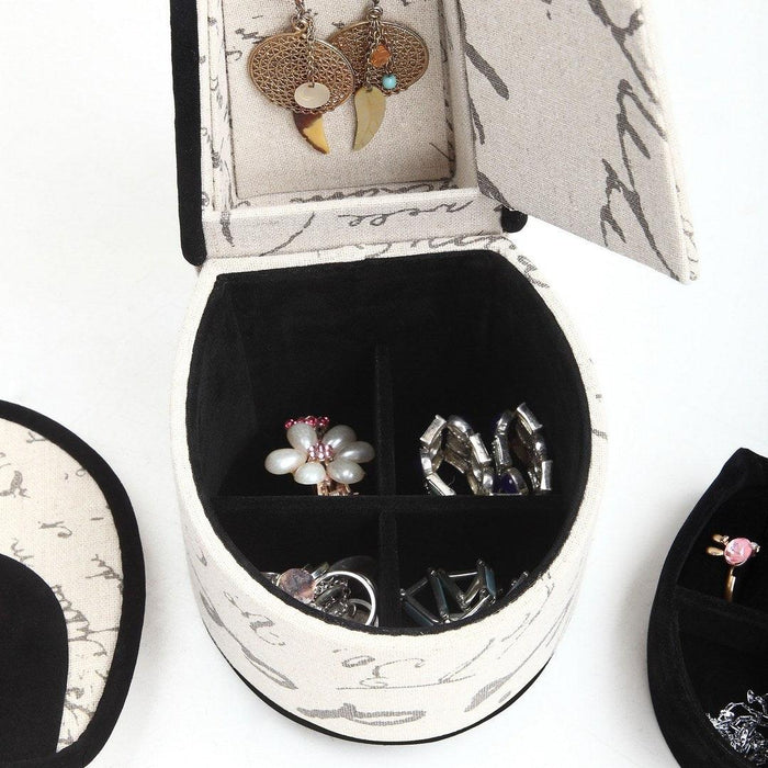 9" Tall Display Jewelry Box with Hidden Storage, High Heel Shoe Design, Stencil Letter Print - DTYStore