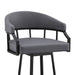 Palmdale 30' Swivel Slate Gray Faux Leather and Black Metal Bar Stool - DTYStore