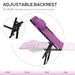 Outsunny Folding Chaise Lounge Pool Chair, Patio Sun Tanning Chair, Outdoor Lounge Chair w/ 4-Position Reclining Back, Pillow, Breathable Mesh & Bungee Seat for Beach, Yard, Patio, Purple - DTYStore