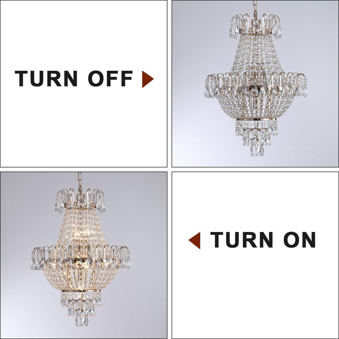 Gold Crystal Chandeliers,Large Contemporary Luxury Ceiling Lighting for Living Room Dining Room Bedroom Hallway - DTYStore
