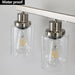 Modern 4-Light Bathroom Vanity Light Fixture - Brushed Nickel Finish with Clear Glass Shades, Perfect for Bathroom, Vanity, and Dressing Area Lighting (No Bulbs) - DTYStore