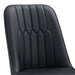 6 modern dining chairs, sleek PU backrest, and silver metal legs bring a comfortable home experience to the kitchen, bedroom, and office.Black PU Chairs with Simple Line Designs On The Backrest. - DTYStore