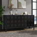 Stylish Storage Cabinet Sideboard Wooden Cabinet with Unique Geometric Circle Door Design,Suitable for Study Rooms ,Entrance and Living Room(Black) - DTYStore