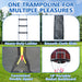 8FT Trampoline with Enclosure - Recreational Trampolines with Ladder and Anti Rust Coating, Pumpkin-shaped Trampoline with Slide and Basket Board, ASTM Approval Outdoor Trampoline for Kids - DTYStore