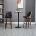 Bar Height Bar Stools, PU Leather Swivel Barstools with Footrest and Tufted Back, Set of 2, Black - DTYStore