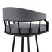 Palmdale 30' Swivel Slate Gray Faux Leather and Black Metal Bar Stool - DTYStore