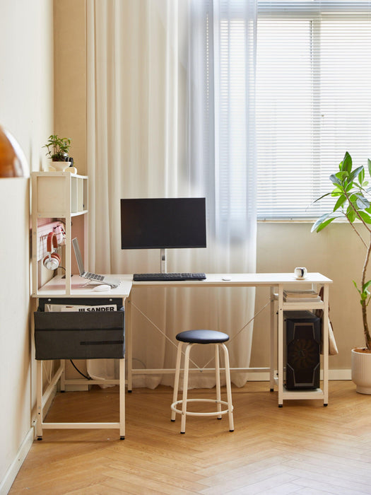 L DESK WITH PENNEL WHITE - DTYStore