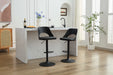 Bar Stools Set of 2 Modern Black PU Counter Height Barstool, High Padded Swivel Adjustable Barstools with Back for Bar Counter and Kitchen Island - DTYStore