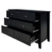 Drawer Dresser BAR CABINET side cabinet,buffet sideboard,buffet service counter, solid wood frame,plasticdoor panel,retro shell handle,applicable to dining room, living room, kitchen ,corridor,black - DTYStore