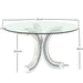 52'' Round Glass Pedestal Dining Table with Tempered Glass Top - DTYStore