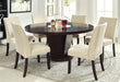 Classic Contemporary Ivory Fabric Set of 2 Chairs Only Kitchen Dining Room Furniture Espresso Solid wood Frame Cushion seat Chairs - DTYStore