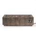 48" Outdoor 50,000 BTU Rectangular Iron Propane Fire Pit, Brown Wood Pattern (Tank Cover not Included) - DTYStore