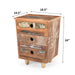 End Table Recycled Wood Nightstand, Side Table with 3 Drawers, Vintage Natural Bedside Table for Bedroom Living Room - DTYStore
