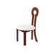 Vintage Rubber Solid Wood Dining Chair, Sheep Plush Dining Chair, Armless Dining Chair, Suitable For Small Home Dressing Room Model Room, Natural(Set Of 2) - DTYStore