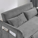 55" Modern Convertible Sofa Bed with 2 Detachable Arm Pockets, Velvet Loveseat Sofa with Pull Out Bed, 2 Pillows and Living Room Adjustable Backrest, Grid Design Armrests - DTYStore