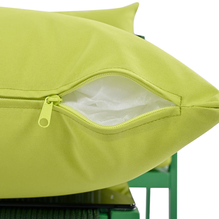 4-Piece Rope Patio Furniture Set, Outdoor Furniture with Tempered Glass Table, Patio Conversation Set Deep Seating with Thick Cushion for Backyard Porch Balcony (Fluorescent Yellow & Green)