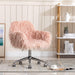 Modern Faux fur home office chair, fluffy chair for girls, makeup vanity Chair - DTYStore