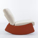 Modern Rocking Chair Recliner, Comfy Rocker Nursery Chair with Footrest, Accent Reading Chair, Upholstered Lounge Chair for Relaxing, Resting,Soft Padded Rocker for Indoor Living Room Bedroom,Orange - DTYStore