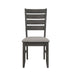 Set of 2 Dining Chairs with Fabric Upholstered Seat, Dark Grey - DTYStore