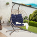 Double Egg Chair with Stand Hanging Indoor Outdoor Wicker Rattan Patio Basket Egg Swing Chair Hammock Egg Chairs with UV Resistant Cushions 600 lbs for Bedroom Balcony Patio - DTYStore