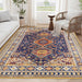 Area Rug 8x10 Vintage Bohemia Large Persian Non-slip Washable Rug For Living Room Kitchen Bedroom Living Room Abstract Geometrical Blue/Yellow - DTYStore
