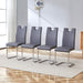 Modern Dining Chairs Set of 4, Side Dining Room/Kitchen Chairs, Faux Leather Upholstered Seat and Metal Legs Side Chairs, Grey - DTYStore