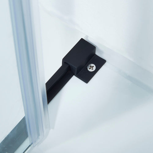 56-60'W x 60'H Frameless Double Sliding Tub Shower Door, 304 Stainless Steel in Matte Black, 5/16' (8mm) Thick SGCC Tempered Clear Glass. - Image 7