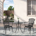 3 Piece Patio Bistro Set Cast Aluminum Bistro Table and Chairs Set of 2 with Umbrella Hole,All Weather Metal Bistro Table Set,Outdoor Patio Furniture Set for Garden Black - DTYStore