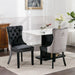 Furniture,Nikki Collection Modern, High-end Tufted Solid Wood Contemporary PU and Velvet Upholstered Dining Chair with Wood Legs Nailhead Trim 2-Pcs Setï¼ŒBlack+Gray - DTYStore