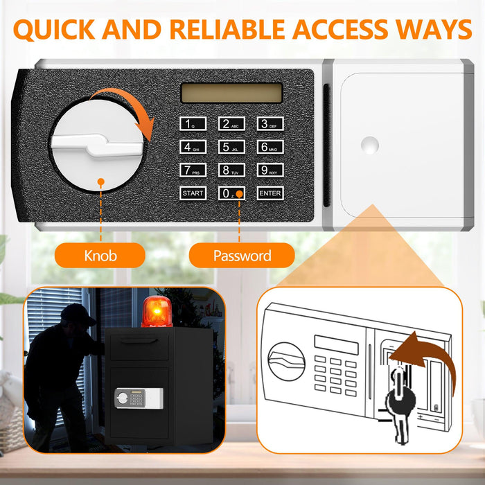 Digital Depository Safe Made of Carbon Steel Electronic Code Lock Depository Safe with Deposit Slot Depository Box for Home Hotel Restaurant and Office - DTYStore