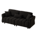 80''Premium chenille fabric sofa with 2 cushions and 1 lumbar pillow Armrest strap design,,upholstered 3-seater sofa for living rooms, bedrooms,apartments and offices Black - DTYStore