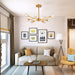Modern Crystal Chandeliers, 9 Lights Golden Chandelier for Living Room Bedroom, Dining Room Chandelier Over Table, Kitchen Light Fixtures(Bulbs Not Included) - DTYStore