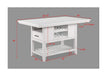 1pc Counter Height Table with Storage Drawers Wine Rack Open Shelf White Finish Dining Room Wooden Furniture Default -DTYStore
