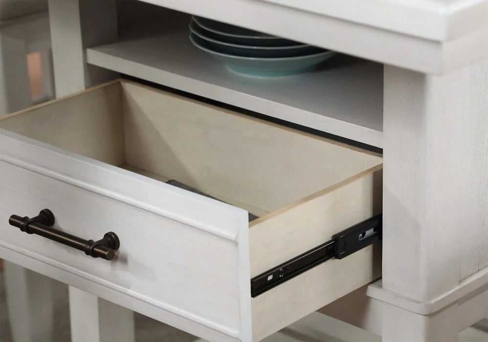 1pc Counter Height Table with Storage Drawers Wine Rack Open Shelf White Finish Dining Room Wooden Furniture Default -DTYStore