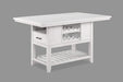 1pc Counter Height Table with Storage Drawers Wine Rack Open Shelf White Finish Dining Room Wooden Furniture Default -DTYStore