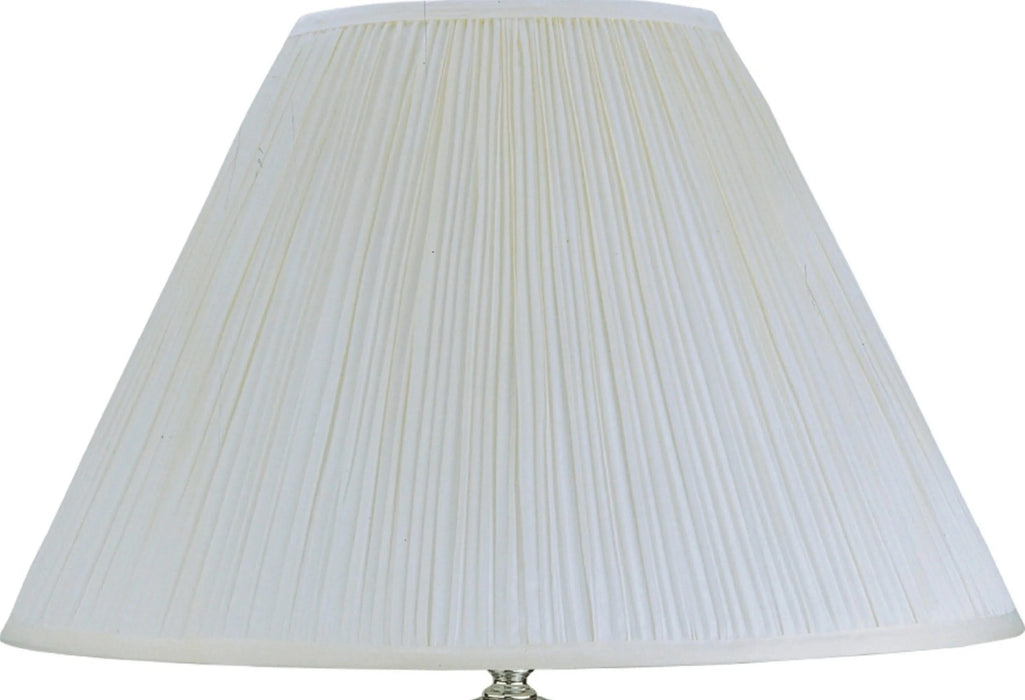 1pc Elegant Crafted Table Lamp Glossy Ivory Base Contrasting Metallic Details Pleated Shade Modern Look Porcelain Rotary Switch, 100WATT Default -DTYStore