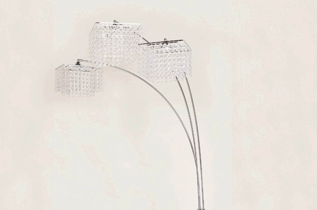 1pc Modern Design Classic Luxury Sleek Multi-head Floor Arc Lamp Crystal-like Accents Drape Living Room Curve Lamp Default -DTYStore