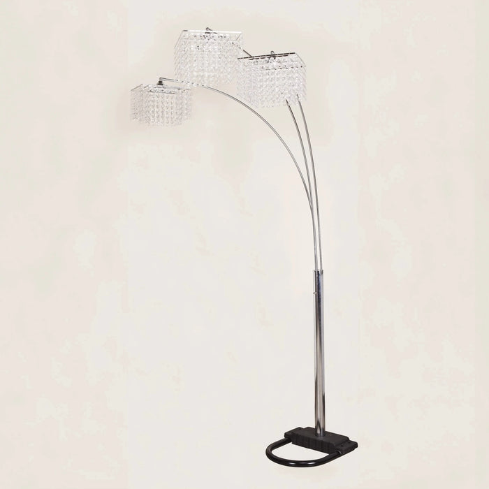 1pc Modern Design Classic Luxury Sleek Multi-head Floor Arc Lamp Crystal-like Accents Drape Living Room Curve Lamp Default -DTYStore