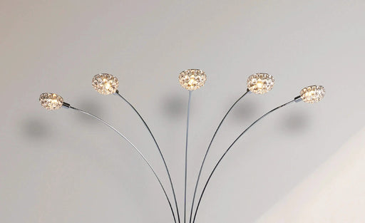 1pc Modern Design Classic Luxury Sleek Multi-head Floor Lamp Half Moon Radiant Crystal-encrusted Sleek Metallic Stems Living Room Default -DTYStore