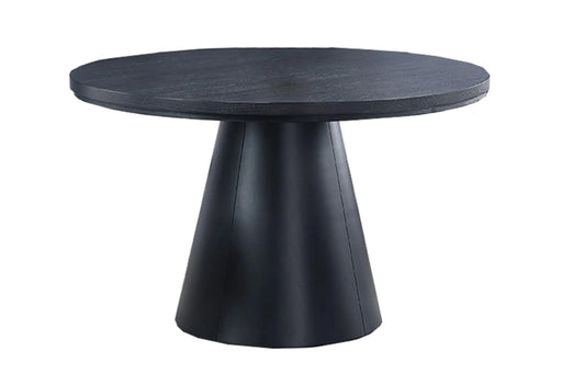 1pc Round Table Unique Cone-Shaped Base Black Color Wooden Casual Modern Dining Room Table Only Default -DTYStore