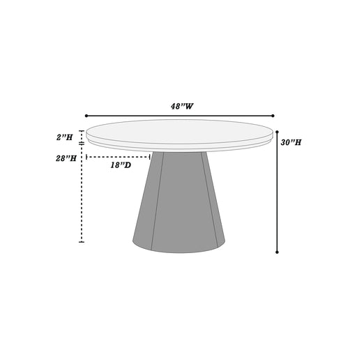 1pc Round Table Unique Cone-Shaped Base Black Color Wooden Casual Modern Dining Room Table Only Default -DTYStore