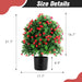 2-Pack 21.6' Tall Artificial Rose Topiary Ball Tree, Planter Bushes UV Resistant Look Real for Indoor Outdoor Home Garden ,Red Default -DTYStore