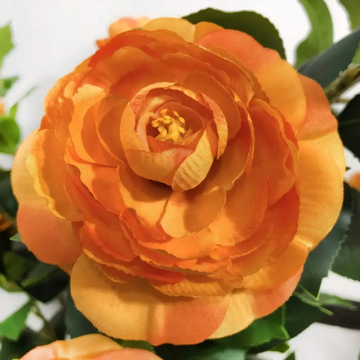 2-Pack Artificial Camellia Trees, 36 in Faux Potted Plants with Orange Flowers for Indoor or Outdoor Decor, Porch, Office, or Home Use Default -DTYStore