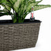 2-Pack Self-watering Planter - Hand Woven Wicker - Rectangular - Dark Gray Default -DTYStore