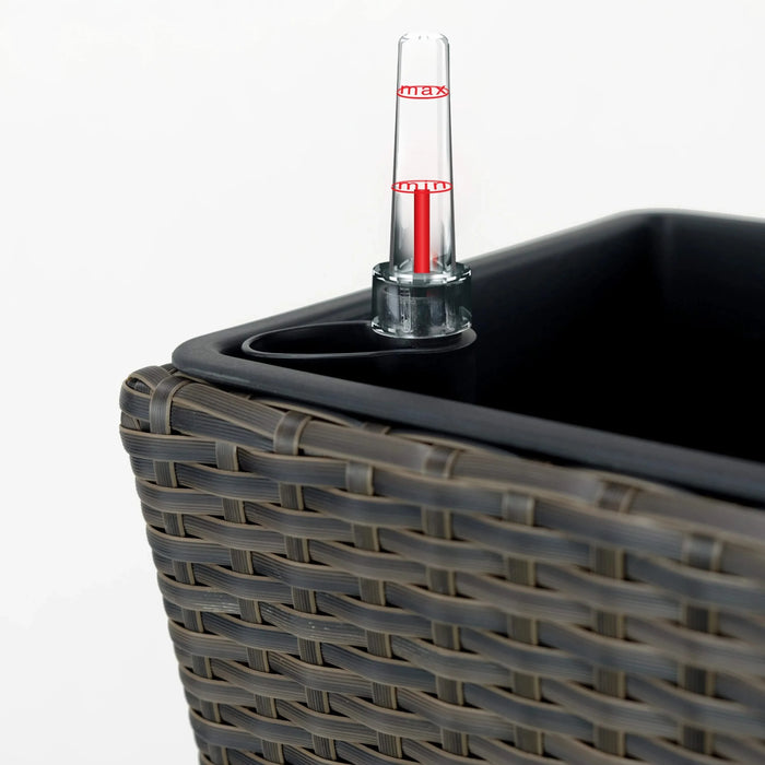 2-Pack Self-watering Planter - Hand Woven Wicker - Square - Expresso Default -DTYStore